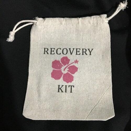 Hawaiian wedding Bachelorette Hangover recovery emergancy Survival favor gift Muslin Kit Bags bridal shower party Candy pouches