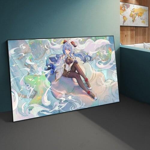 Genshin impact Game poster gan yu Game girl home decor hd painting wall painting bedroom anime Study Bedroom Bar Cafe Wal