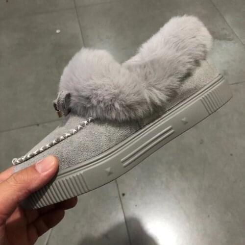 HOT 2021 Winter Round Toe Bottom Plus Velvet Thick Warm Cotton Shoes Womens Hand-sewn Bag Shoes Snow Peas Shoes Flat Shoes