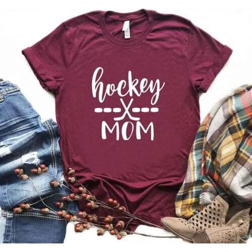 Hockey Mom Print Women tshirt Cotton Hipster Funny t-shirt Gift Lady Yong Girl 6 Color Top Tee R347