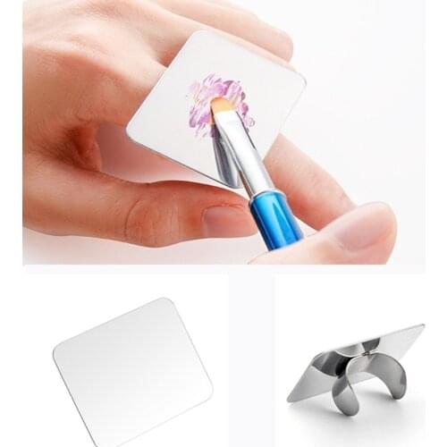 Nail Art Metal Finger Ring Painting Drawing Color Stainless Steel Palette Washable Salon Manicure Nail Art Equipment Tools
