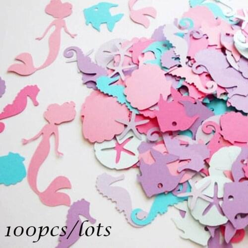 Mermaid Sea Life Confetti Mermaid Party Decoration Starfish Seahorse Under The Sea Table Confetti for Birthday Party Supplies