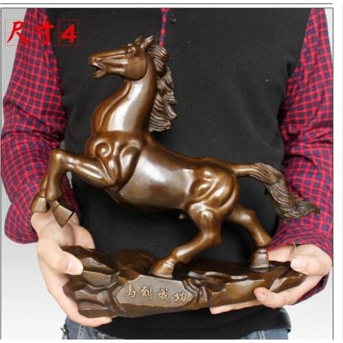 HOT SALE business Lucky magic weapon # office home house Protection # Money Drawing horse Bronze statue 36CM