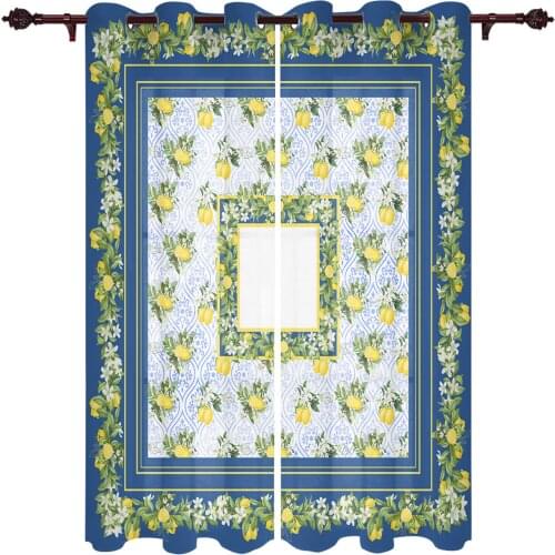 Lemon Moroccan Pattern Window Curtains for Living Room Kitchen Bedroom Drapes Kids Room Home Decor Curtain