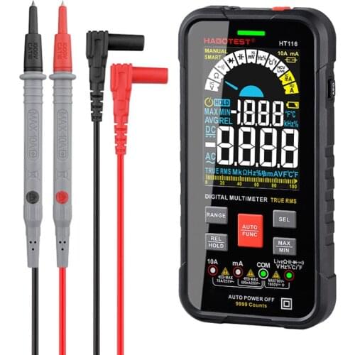 HT116 Digital Multimeter Counts High Precision Ohm Hz Capacitance REL True RMS Smart Auto Tester Meter Tool