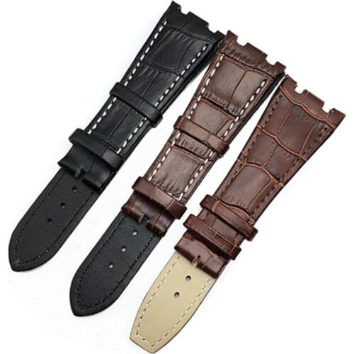 New For Audemars 100% 26mm Genuine Leather handmade watch band Strap And Buckle Clasp For And Screwdriver