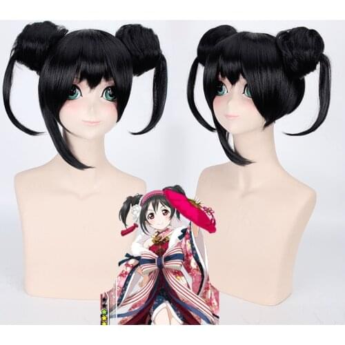 Love Live Yazawa Nico Wig LoveLive Cosplay Props Black Hair Role Play Wigs Comic Con Theme Party Carnival Costumes Girls Wigs