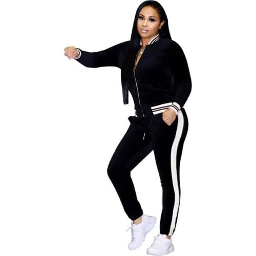 OKAYOASIS Fashion Elastic Sexy Jumpsuit Women Two Pieces Autumn Long Sleeve Rompers Women Bodysuit Sim Velvet Jumpsuit