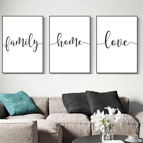 Love Family Poster Quotes Wall Art Canvas Painting Nordic Posters And Prints Home Letter Paintings Picture For Living Room Decor