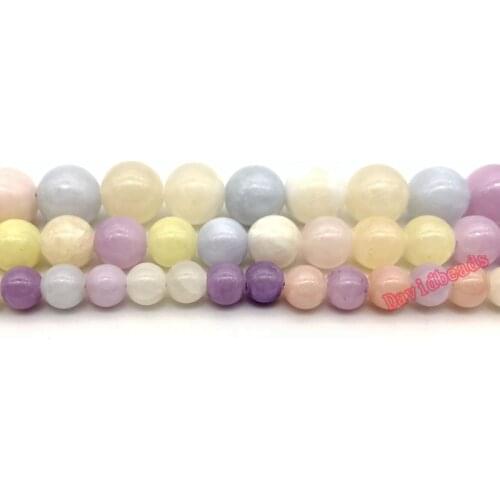 Natural Stone mixed Colorful Chalcedony Beads Round Loose Beads 4mm 6mm 8mm 10mm 12mm For DIY Necklace Bracelet Jewelry Making