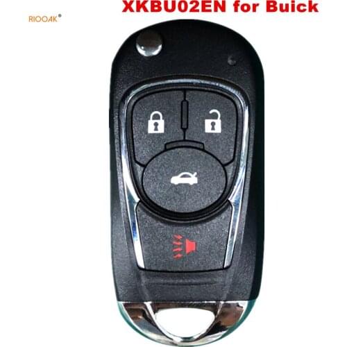 RIOOAK 10PCS Xhorse XKBU02EN Wire Flip Universal Remote Key for Buick Style 4 Buttons for VVDI VVDI2 Key Tool English Version