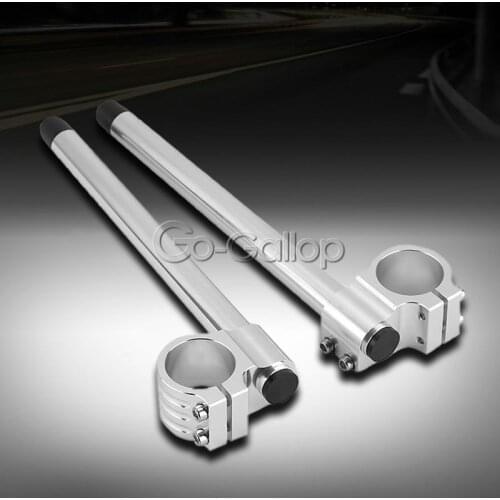 7/8" Silver 43mm Clip-on Motorcycle Handlebar For Yamaha YZF-R6 1999-2002 2000 2001 / Honda CBR600 F4I 2001-2007 2002 2003 2004