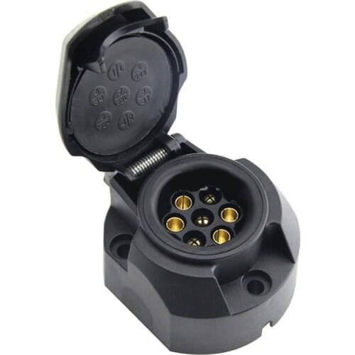 EU Plug 7 Hole Outlet Power Cord Harness Socket Motorbike Taillight Signal Round RV Trailer Blade Connector Socket