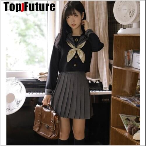 JK uniform skirt star basic Japanese sailors bad girl suit students class uniform school uniform academic style sailor suit