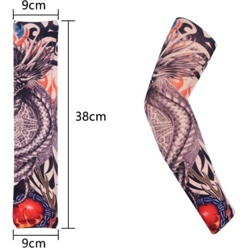 1Pcs Tattoo Printed Arm Cover Sun Protection Hand Long Cuff Cooling Sleeves Riding Sleeves Arm Protection Sleeves Glove