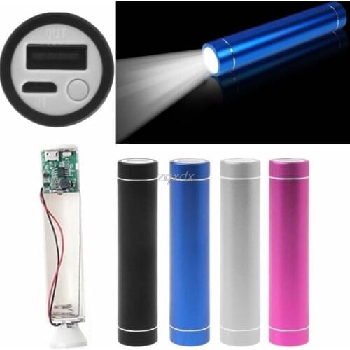 1x 18650 Battery USB Holder Power Bank Case DIY 3 Mode Flashlight For Cell Phone