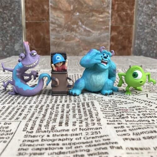 4piece 3-7cm Monsters University Mike Wazowski James P. Sullivan sulley Boo girl figure toys cute Mike collection toys