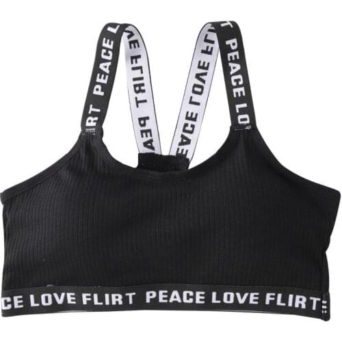 4pc/lot Letter Sports Cotton Bra for Girls Fitness Running Yoga Top Push Up Bra Sports Tops Ladies Sportswear