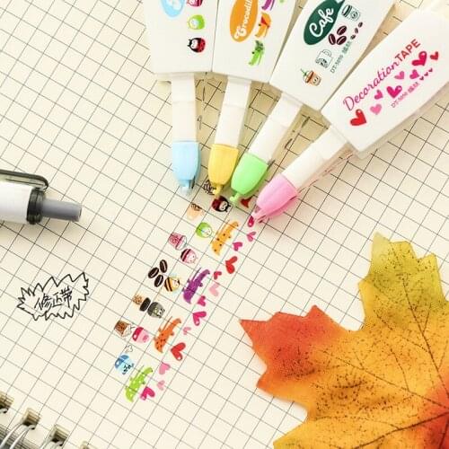 4pcs Japanese Stationery Creative Pressed Lace Correction Belt Replaceable Retouching Belt Japanese Core Value Pack