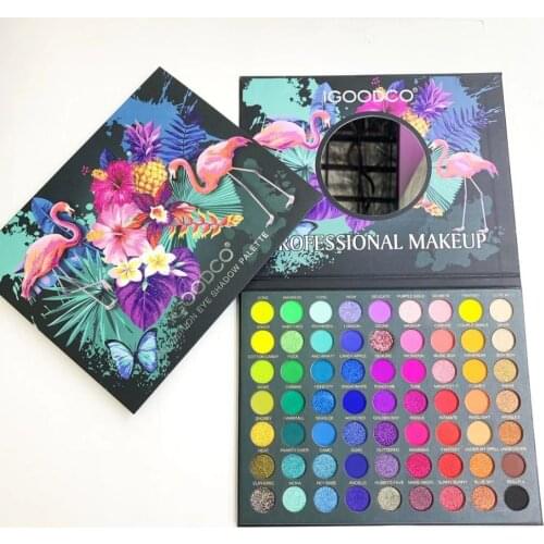 63 Colors Matte Tropical Rainforest Pattern Shimmer Matte Sequined Large Plate Multicolor Eye Shadow Plate Makeup
