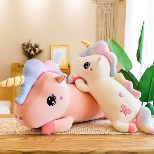 65-125cm Huge Size Kawaii Unicorn Plush Toy Soft Stuffed Unicorn Soft Dolls Animal Horse Toys For Children Girl Pillow Gift