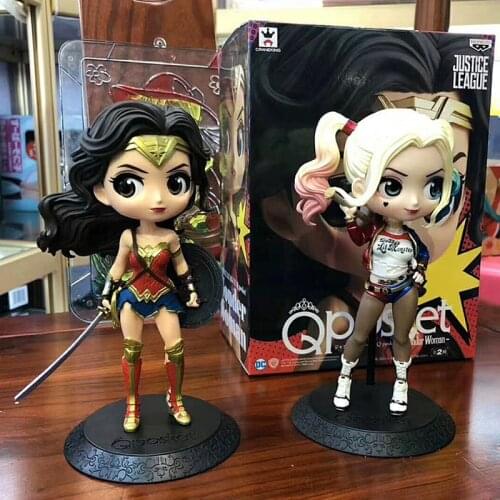 Disney Q Posket Figures Toy Harley Quinn Suicide Squad Wonder Woman Avengers Endgame Model Dolls Gift for Children