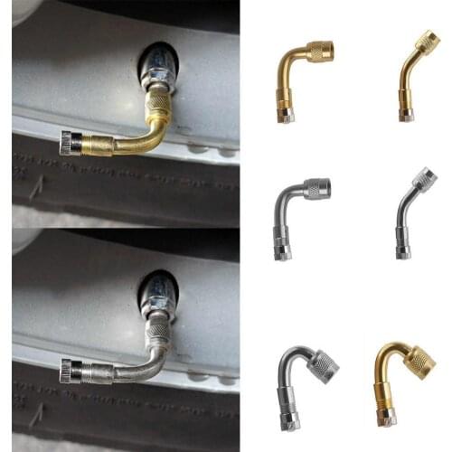 Auto Car Motorcycle Brass Tire Valve Adapter 45 ° /90 ° /135 °Angle Mountain Bike Bicycle Wheel Tyre Tire Valve Extension Rod