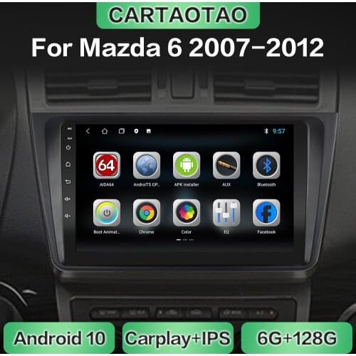 Android 10.0 DSP RDS IPS car radio GPS navigation WiFi CarPlay multimedia player for Mazda 6 Rui wing 2007 2008-2012 NO DVD 2din