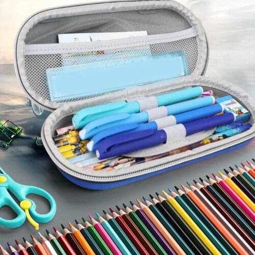 Large Capacity Cartoon Pencil Bag Pen Case Zipper Lock with Hidden Storage Grids for students Office School