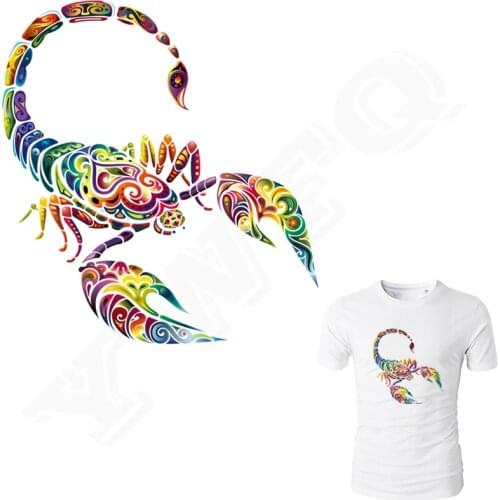 Colife Color Scorpion Patch Heat Press Appliqued DIY Accessory Decoration Iron On Patches For Clothes 22*23cm