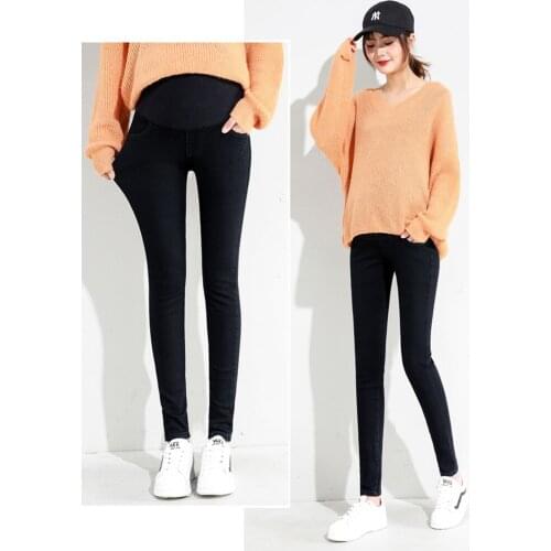 Extra Large Pregnant Womens Pants Wear Slim Stretch Bottom Pants Jeans Underbelly Pants Outside Spring And Autumn
