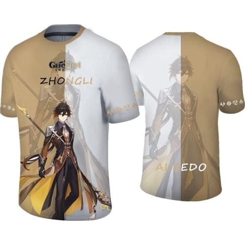 2021 New Arrival Genshin Impact 3D T shirt Summer Harajuku 3D Print t-shirt student personality Breathable Fashion Game Clothes