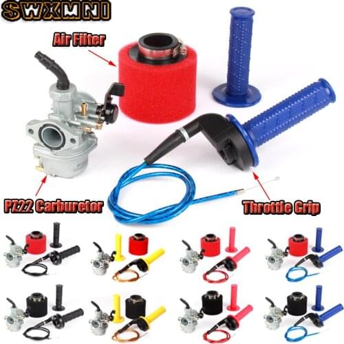 Engine PZ22 22mm Carburetor & 38mm Air Filter Throttle Grip For Keihin 125cc KAYO Apollo Kandi dirt/pit bikes monkey bikes ATV