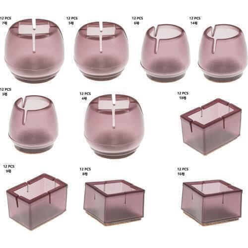 12Pcs Chair Leg Caps Feet Pads Silicone Anti Slip Chair Leg Caps Table Leg Mat Furniture Feet Covers for Wood Floor Protection