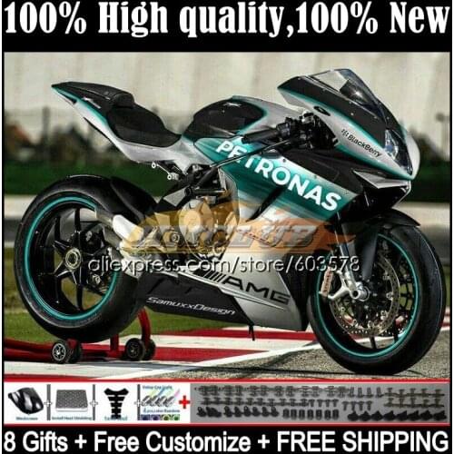 Body For MV Agusta F4 R312 750S 1000 R 750 1000CC Kit 51CL.0 1000R 312 1078 1+1 2005 2006 MA MV F4 05 06 Fairings Green Silvery