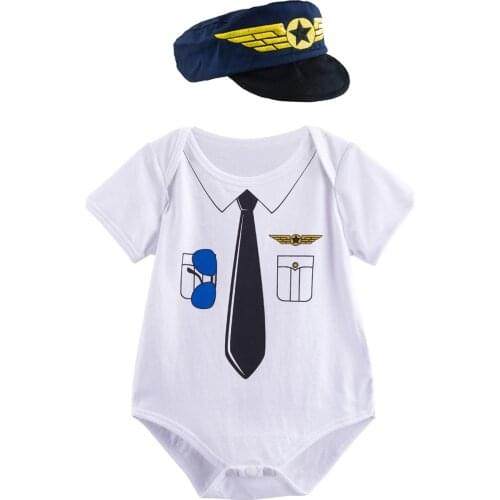 Baby Boy Pilot Cosplay Costume Infant Halloween Costumes Newborm Summer Shorts Sleeve Clothes Boys Casual Suit Sets