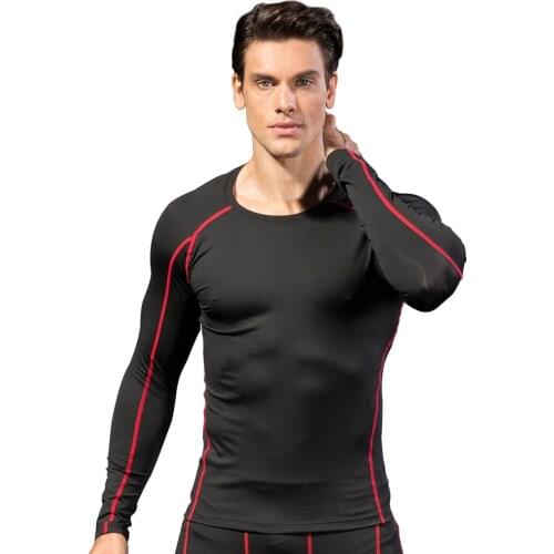 Lovmove 15%Spandex Man Long Sleeve Plus Size Fittness Top Pro Bodybuilding Running Training Shirt Running Clothing Soccer Jersey