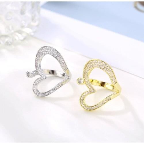 Men Love Ring Open Adjustable Ring New Trendy Cute Design Gold Heart Ring For Women Engagement Wedding Bague Anillos Raros Muje