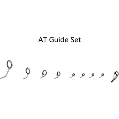 AT Guide Set Fishing rod guides one set (9pcs) fishing rod parts repair guide 2 bags