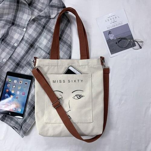 2020 New Messenger Bag Female Canvas Japanese Large Capacity Cute Cartoon Womens Shoulder Bag Student Light Cloth School Bag