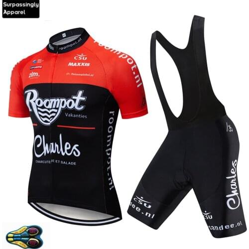 2019 ROOMPOT Pro Cycling Wear Bike Jersey Quick Dry Bicycle Clotheing Mens Summer Team Cycling Jerseys 20D Bike Shorts Set