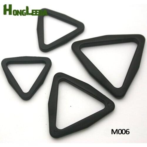 Wholesale 100pcs black POM adjustable buckles plastic slider triangle buckle backpack webbing straps M006B