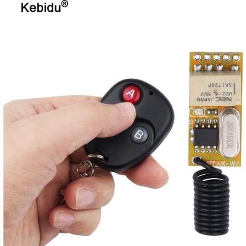 Kebidu 3.5-12V Mini Relay Wireless Switch Remote Control Power LED Lamp Controller Micro Receiver Transmitter for Lights