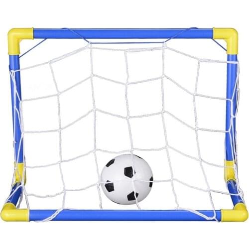 Folding Mini Football Soccer Goal Post Net Set with Pump Kids Sport Indoor Outdoor Games Toys Child Birthday Gift Plastic