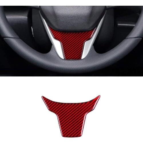 Compatible steering wheel sticker carbon fiber interior cover for Honda Civic 2020, 2019, 2018, 2016