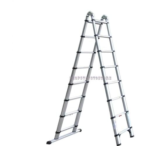 Miter Ladder Telescopic Dual Purpose Ladder Multi Function Folding Ladder Aluminum Alloy Thickened Household Engineering L