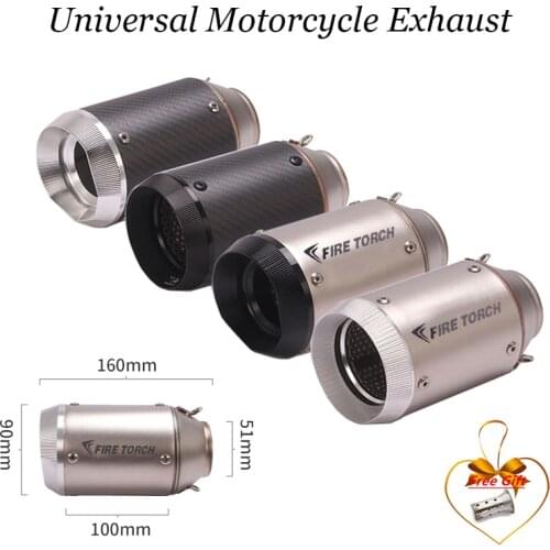 51mm Motorcycle Exhaust Pipe Carbon Fiber Exhaust with DB Killer Tubo Escape Escapamento De Moto for RC390 CBR650F Z900