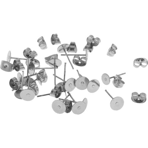 30 Pcs Women’s Stainless Steel Earring Pins Pad Post Stud Back Set Making Findings Dress Up Ornaments