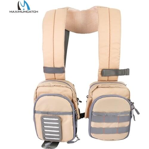 Maximumcatch Compact Fly Fishing Vest Light Weight Adjustable Chest Pack for Men Women Outdoor Fishing Vest