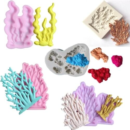1PCS Coral, seaweed, coral reef Mould Cake Side silicone cake fondant mold cake decorating tools soap mold